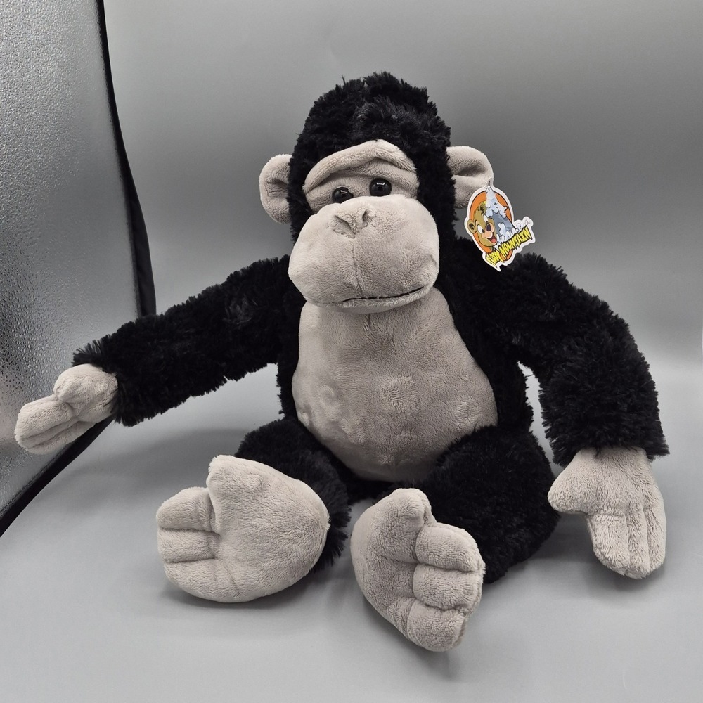 Teddy Mountain Black Gray Gorilla‎ Monkey Ape 16" Plush